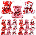 Haull 18 Pcs Valentine Heart Stuffed Animals Bears Bulk Gifts Plush Bears Bulk Mini Soft Stuffed Toys Small Cute Plush 4" for Adults Party Favors Home(XOXO)
