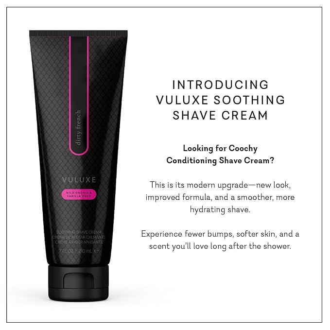 Pure Romance - Vuluxe Shaving Cream for Women - Dirty French (7 fl oz) - Prevents Razor Bumps & Irritation - Orchid, Blackberries, Vanilla - Foaming Shave Cream Moisturizer - Skin Care & Self Care
