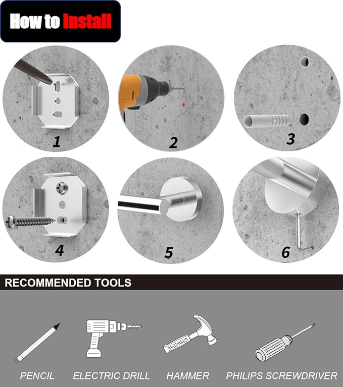 Bathroom Hardware Set 10 Piece Brush Nickel Bathroom Accessories Set SUS304 Towel Bar Set Includes 2 Towel Bar 24 Inch+2 Towel Holder+2 Toilet Paper Holder+4 Towel Hooks (10, Brushed Nickel)