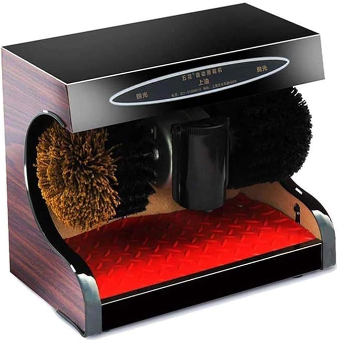 Shoe Polisher Machine Automatic Sensor Shoe Shine Kit Clean Brush | Automatic induction shoe polisher machine with 1400 rpm motor, titanium panel, and MDF body. Compact shoe shine machine