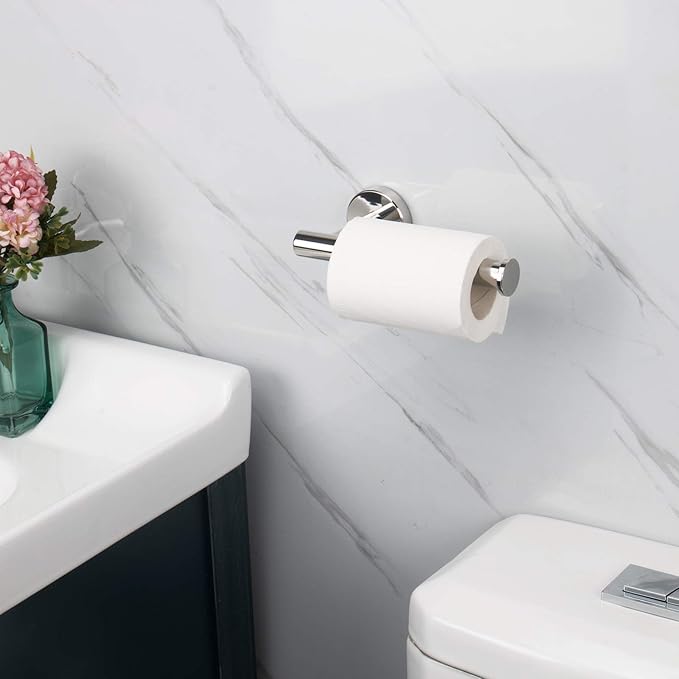 NearMoon Bathroom Toilet Paper Holder, Premium SUS304 Stainless Steel Rustproof Wall Mounted Toilet Roll Holder for Bathroom, Kitchen (1 Pack, Chrome Finish)