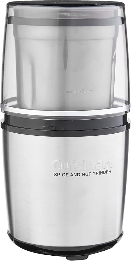 Cuisinart Spice and Nut Grinder, Push-Top Lid for On/Off, Dishwasher Safe | Electric grinder with heavy-duty motor, stainless steel blades, push-top operation & compact, easy-to-clean design, SG-10