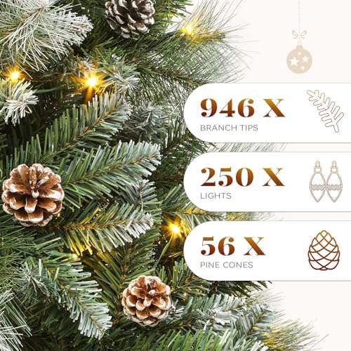 YITAHOME 6ft Prelit Scotch Pine Christmas Tree with Remote Control