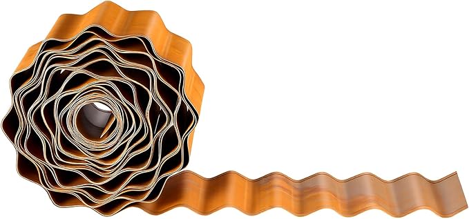 VEVOR Carbon Steel Landscape Edging, 40 ft x 6 in Steel Edging for Landscaping with Gloves, Easy-to-Install Bendable Metal Strips, Metal Garden Edge Border for Flower Bed, Yard Pathway, Rust