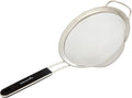 Restaurantware Fine Mesh Strainer 1 Count 14.4" x 7" x 2.9" with Silicone Handle Stainless Steel Extra Fine Mesh Strainer Heat-Resistant Handle Dishwasher-Safe for Rice, Quinoa, Pasta