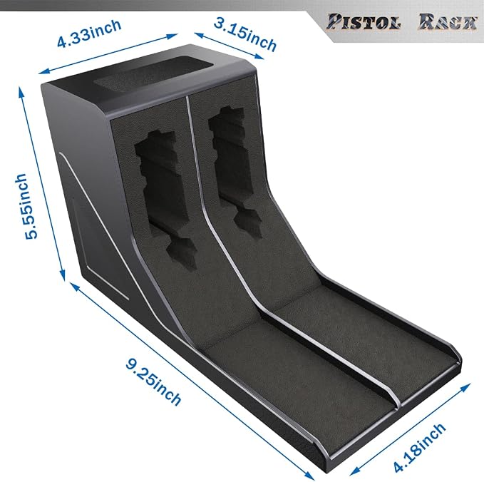 Pistol Rack Universal Protective Handgun Storage,Handgun Rack for Gun Safe Gun Cabinet Storage, Gun Magazine Holder, 1 Gun Holder 3 Mag Slots Fit Most Pistols