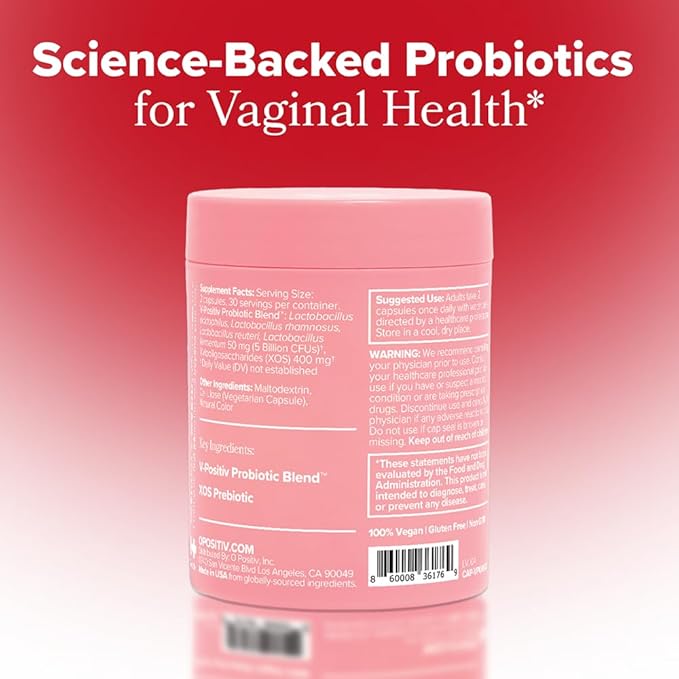 O Positiv URO Vaginal Probiotics for Women pH Balance with Prebiotics & Lactobacillus Probiotic Blend - Vaginal Health Supplement - Support Healthy Vaginal Odor & Vaginal Flora, 60 Count (Pack of 2)