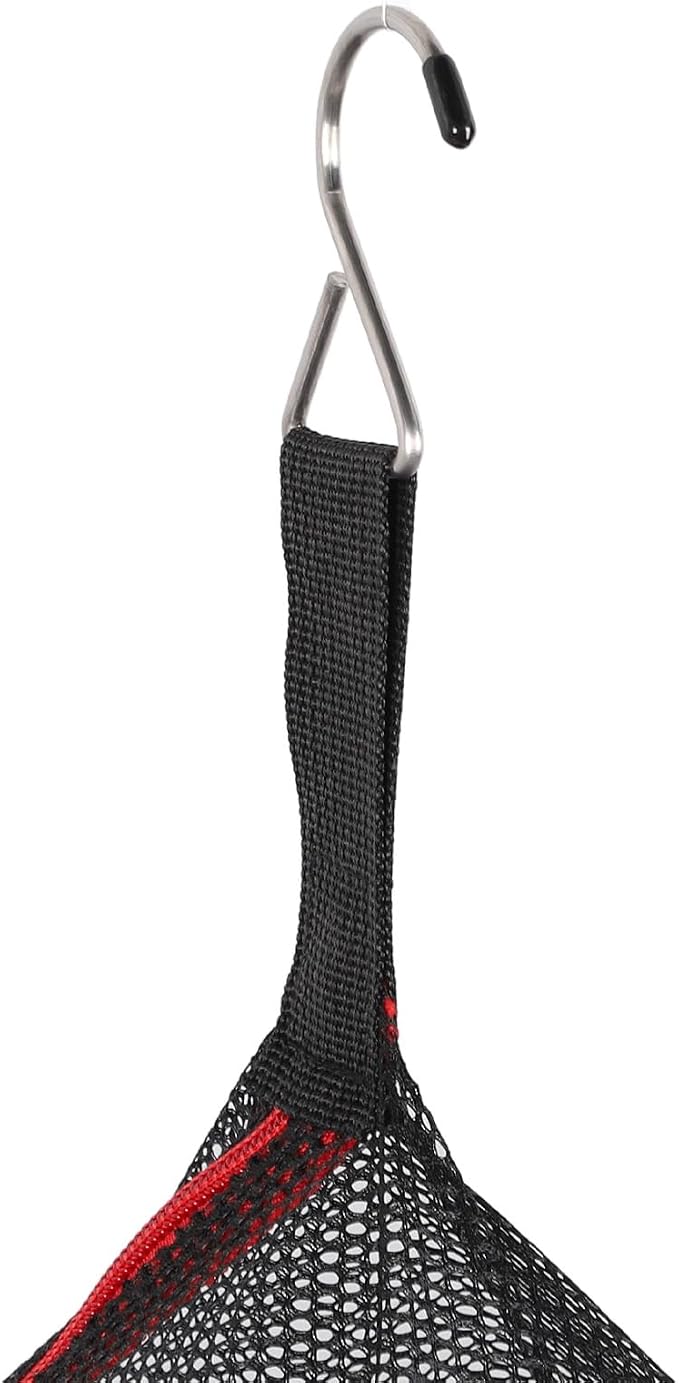 GOWENIC 4 Layer Hanging Drying Mesh Foldable Net Rack for Clothes Fish Heavy Duty Thickened Material, Space Saving Hanging Dryer for Travel Camping (Red)