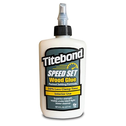 Titebond Speed Set Wood Glue 8 Oz. – Fast-Setting PVA Adhesive with 15-Minute Clamp Time – 4363