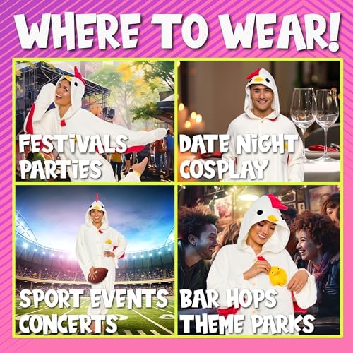 Funziez! Adult Onesie Halloween Costume Animal Dinosaur Shark Unisex Plush One Piece Cosplay Suit for Adults, Men and Women