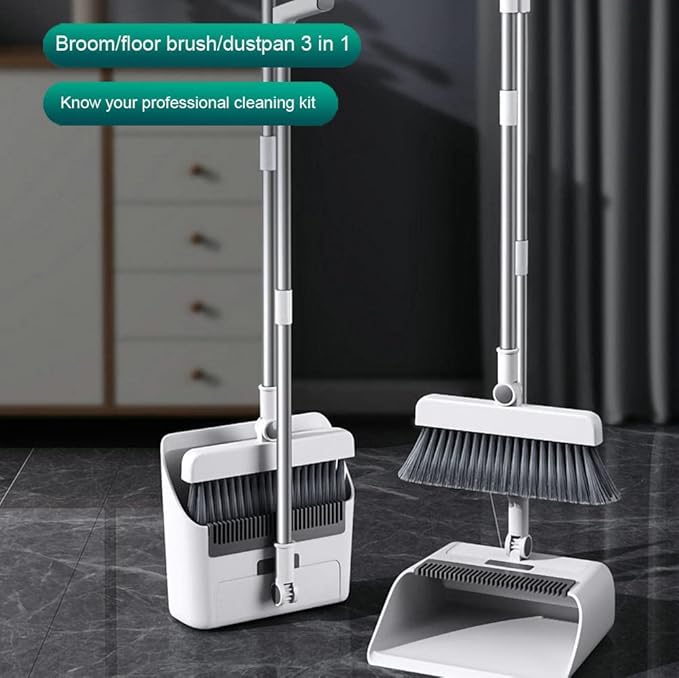 Broom and Dustpan Set,Kitchen Broom,Broom and Dustpan Set Heavy Duty,Cheap Broom,Folding Broom,Broom Set-Applicable to Bedroom, Living Room, Office, Study, Classroom, Bathroom, Dining Room。