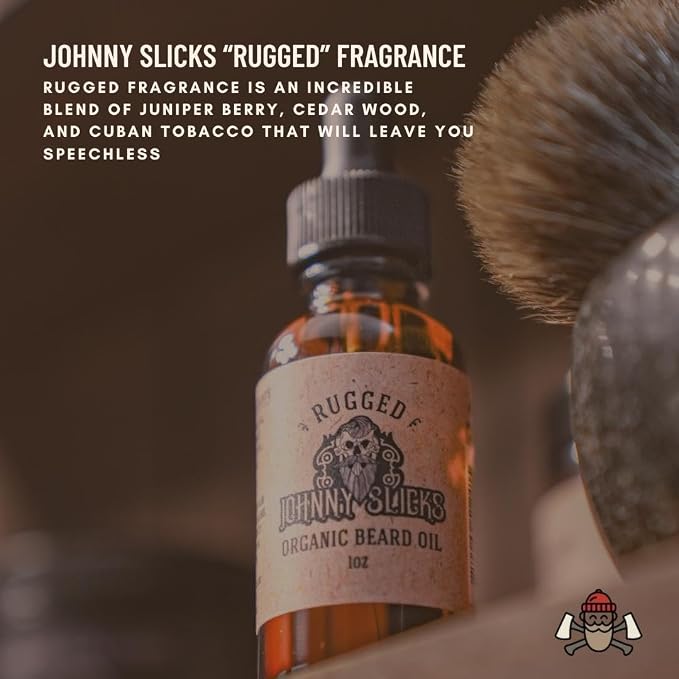 Johnny Slicks Organic Shave Soap - Supports Smooth Shaving - Shea Butter, Tea Tree & Jojoba - Natural Ingredients - Rugged Scent - 8 oz