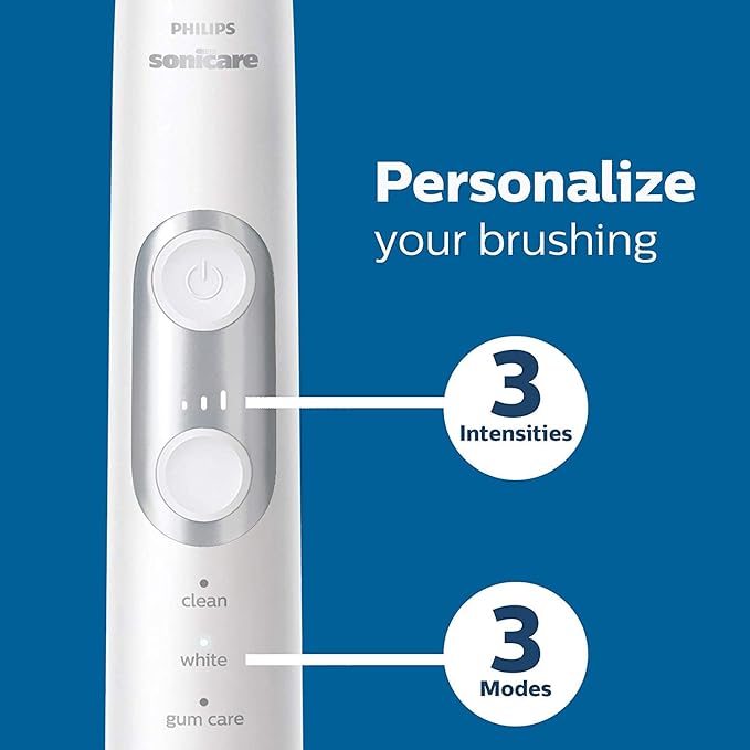 Philips Sonicare Protective Clean 6500 Rechargeable Electric Toothbrush, with Pressure Sensor, 3 Cleaning Modes, SmarTimer and QuadPacer, 14-Day Battery Life, Charging Travel Case, Purple, HX6462/09