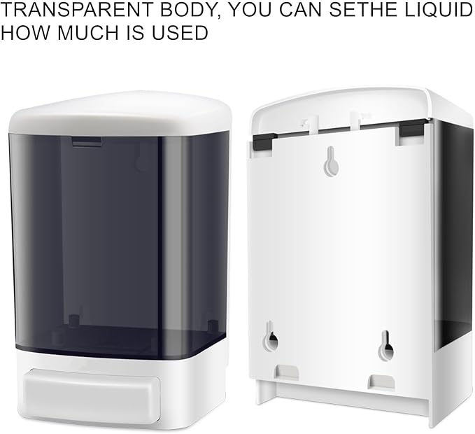 8-Pack Soap Dispenser Wall Mount 1000ml (33.8oz)–Commercial Heavy-Duty Plastic Liquid Dispenser for Soap,Shampoo,Hand Sanitizer–Manual Pump for Bathroom, Kitchen,Restaurant,Hotel (8 x 1000ml)