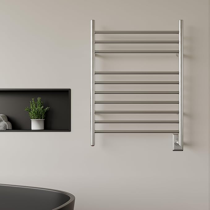 HEATGENE Towel Warmer Wall-Mounted Hardwired Heated Towel Rack Hot Towel Bar Brushed