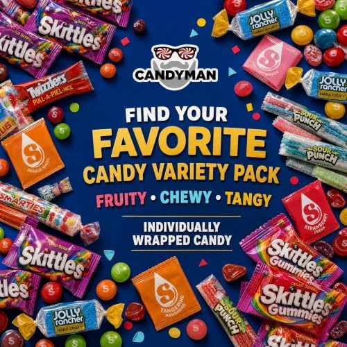 CANDYMAN Assorted Candy Variety Pack 12lbs of Pinata Stuffers, Bulk Candy for Party Favors Goodie Bags for Birthday Party, Candies in Bulk Individually Wrapped, Halloween