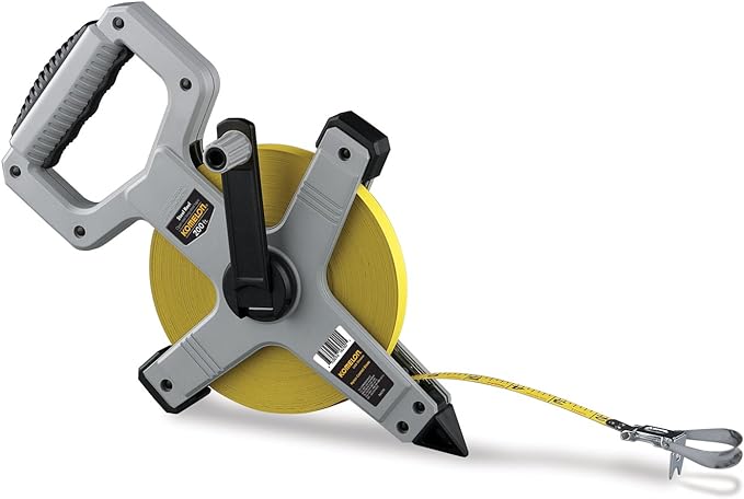 Komelon N6200 Open Reel Long Steel Tape Measure, 200-Feet