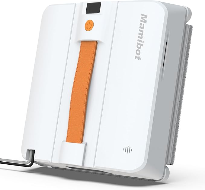 Mamibot W120-DP Robot Window Cleaner for High-Rise Glass - 3200Pa Strong Suction, Multiple Cleaning Modes,4 Water Spray Nozzles,Edge Detection Technology,App&Remote Control(Orange)