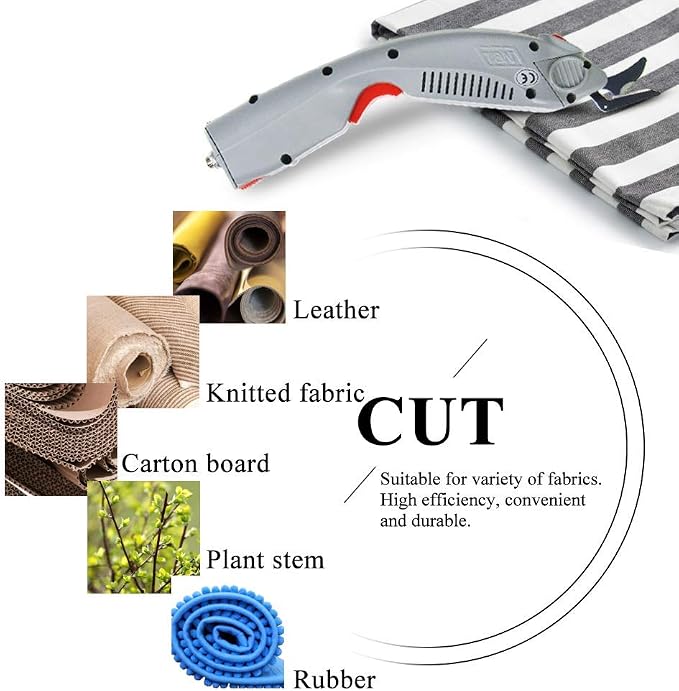 MXBAOHENG Wbt-1 Electric Fabric Scissors Rechargeable Shears Portable Cloth Cutter with a Battery 2 Blades for Carpet/Leather/Rubber/Paperboard