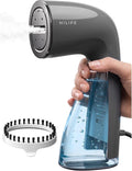 HiLIFE Steamer for Clothes, 1100W Clothes Steamer, Fast Wrinkle Removal with Large 300ml Tank, Ideal for All Fabrics, Easy to Use, Compact and Portable Travel Garment Steamer-Grey