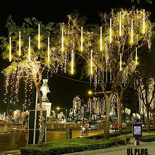 Warm White Icicle Lights Outdoor for Christmas New Year Party Yard Decor