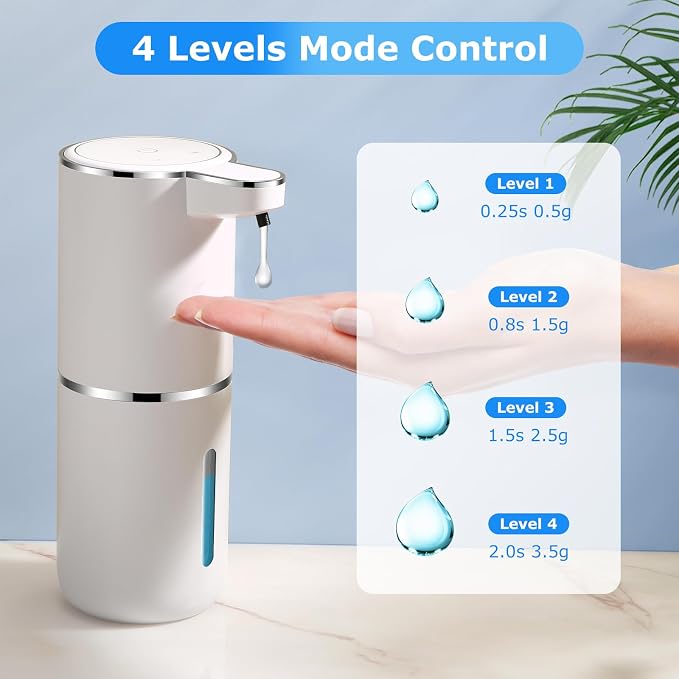 4 Pack Automatic Soap Dispenser,Liquid Soap Dispenser Touchless,12.8oz/380ml USB Rechargeabled Wall Mounted Smart SoapDispenser for Bathroom Kitchen Dish Soap