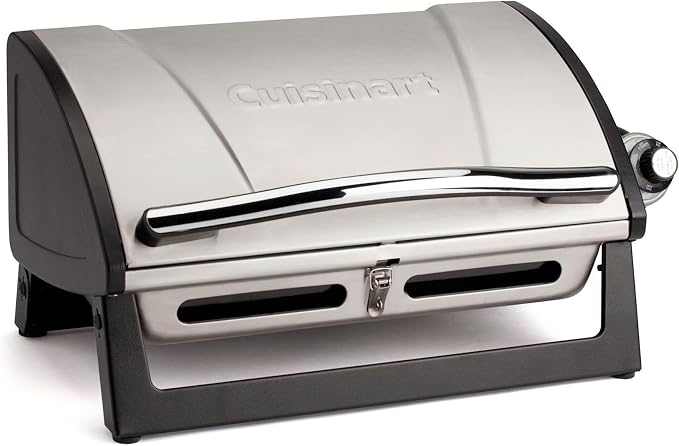 Cuisinart Gas Grill with Locking Lid, Portable, 8,000 BTU, 10 lbs.