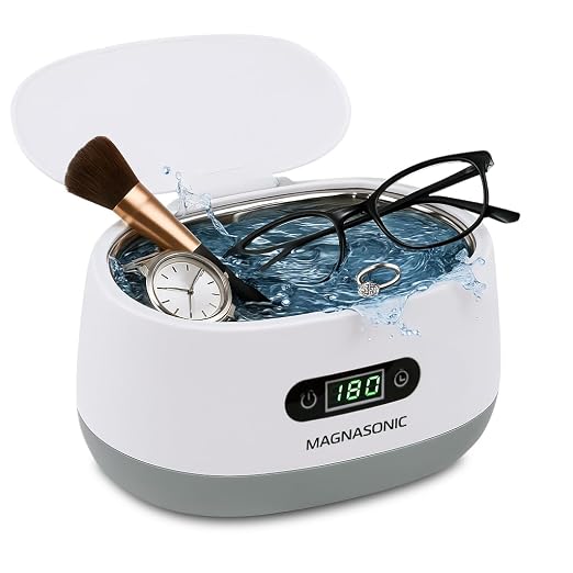 Magnasonic Ultrasonic Cleaner - 20oz Tank Ultrasonic Jewelry Cleaner & Ultrasonic Retainer Cleaner, Digital Timer, 5 Cleaning Modes for Glasses, Rings, Dentures, Tools, Aligners (UC22)