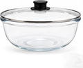 6.7 QT Sourdough Proofing Bowl with Glass Lid, Large Borosilicate Glass Bowl for Bread Dough Rising, Clear Mixing Bowl for Sourdough Bread Making, Baking, Salad and Food Prep