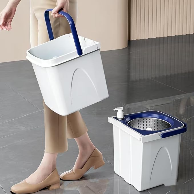 Spin Mop and Bucket Set with 3 Washable Pads | 3 Pack Microfiber Spin Mop Refills, Spin Mop Bucket System for All Floor Types Cleaning