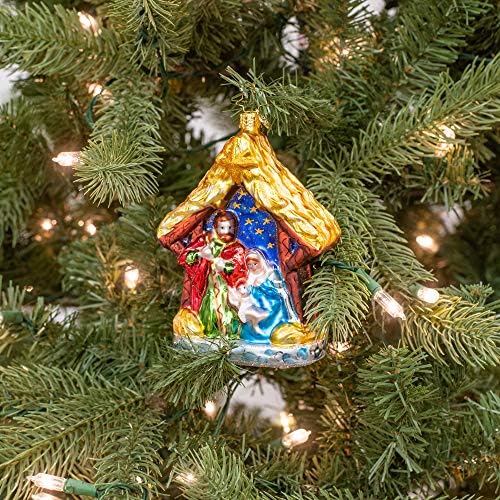 Christopher Radko Asleep in The Manger Christmas Ornament, Multicolor