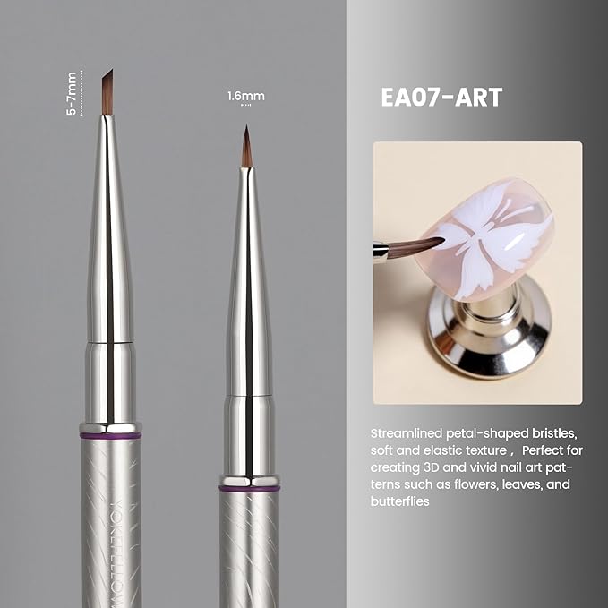 YOKEFELLOW EliteAlly Nail Art Brushes,Nail Brush for Drawing Petals and Butterflies, Watercolor Paint Brushes for Oil Painting, Professional Nail Tool(EA07 ART)