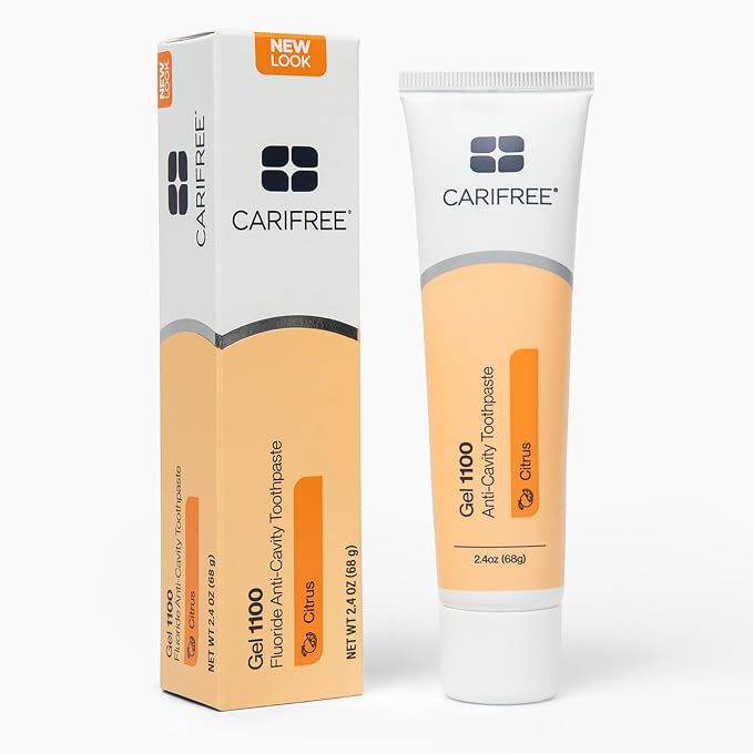 CariFree 100 Fluoride Toothpaste, Nano Hydroxyapatite, Citrus, 2.4oz Pk 2 | Anti-cavity pH neutralizing gel; enamel protection & remineralization; dentist recommended for kids & adults.