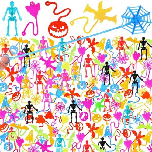 Lenwen 300 Pcs Halloween Stretchy Toy Sticky Hand Toy Bulk, Halloween Style