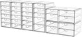 YFXCVSL Acrylic Makeup Organizer with 31 Drawers, 6 Pack Clear Storage Drawers, Bathroom Makeup Organizer for Palettes, Cosmetic, and Beauty Supplies,Ideal for Vanity, Cabinet,Desk Organization