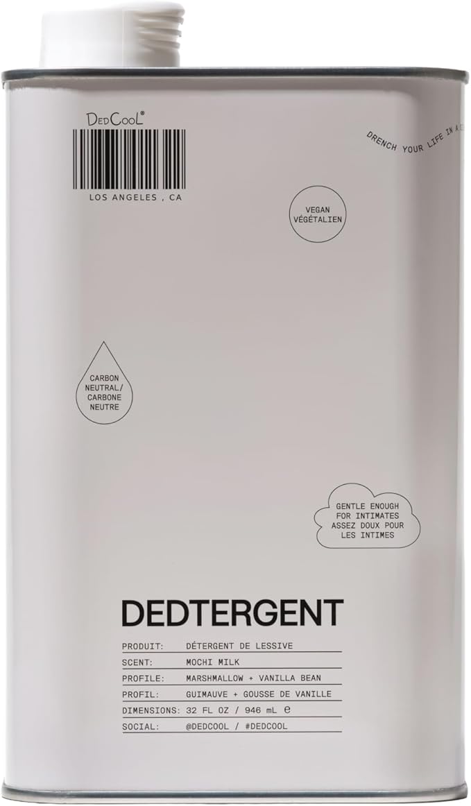 DedCool Liquid Laundry Detergent in Mochi Milk | Luxurious Scent | Stain-Removing Formula | Infused with Natural Essential Oils | Non-Toxic | Up to 60 Washes | 32 fl oz