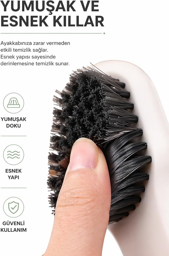 SODEF Shoe Cleaning Brush with Detergent Dispenser for Sneakers and Boots, Practical Cleaning Tool, Washable, One Size