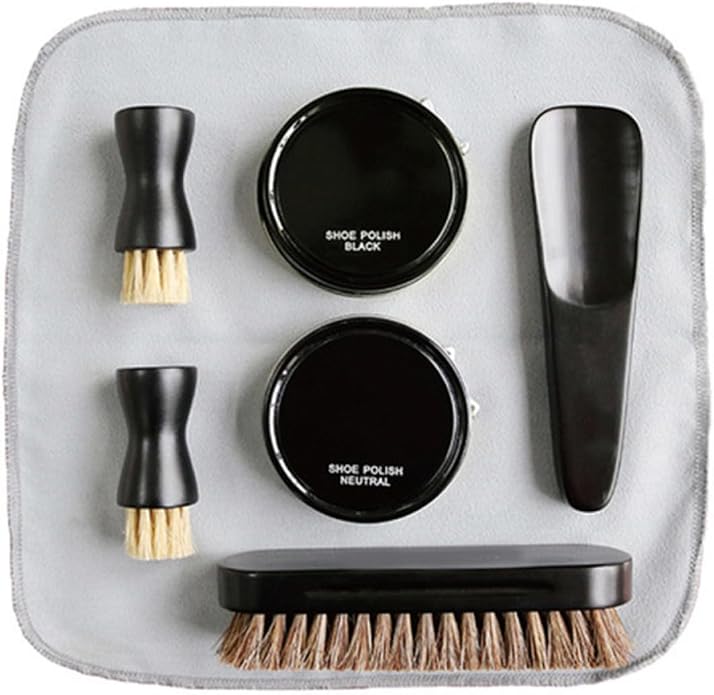 Levemolo Leather Shoes Care Set with Dark Cream Shoe Polish for Effective Cleaning and Lightweight Use Suitable for Men and Women Boots