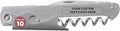 10 Valencia Stainless Steel Wine Bottle Openers Set - Customizable Text, Logo - Corkscrew, Serrated knife, Perfect for Bars - Silver