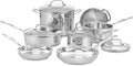 Cuisinart Chef’s Classic 11-Piece Stainless Steel Pots and Pans Set, Cookware Set Compatible with Induction, Electric, Gas Cooktops, Aluminum Core for Even Heat, Cool Grip Handles, Dishwasher Safe | Cuisinart stainless steel cookware set, dishwasher sa...
