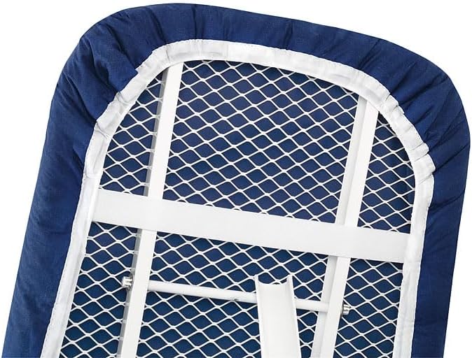 Whitmor Reversible Ironing Board Cover and Pad 54.0x15.0, Gray Blue | Reversible cover, 9mm fiber pad, heavy-Duty Stretch Cord, scorch-resistant finish, striped pattern.