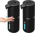OHIFAST 2 Pack Automatic Liquid Soap Dispenser Touchless, USB Rechargeable Smart Hand Soap Dispenser, 6-Level Adjustable, 12.8oz/380mL, Compatible with Thick Thin Dish Soap for Bathroom Kitchen-Black