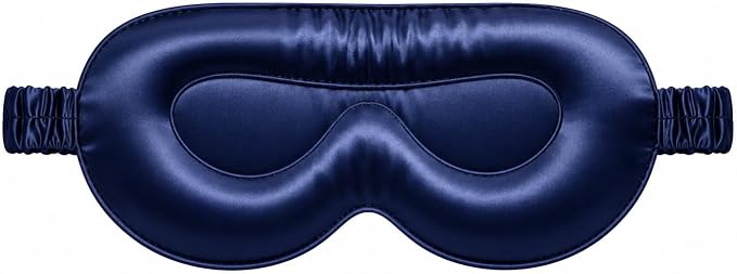 Blissy Silk Sleep Mask - 100% Mulberry 22-Momme - Blue - Profile