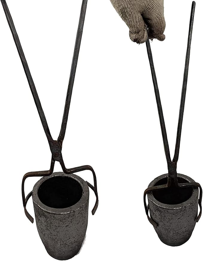 4KG-8Kg Crucible Tongs Set for Melting Metal, Foundry Casting Tools Lifting and Pouring Tongs - 19inches