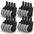 AAGUT Mop Bucket Casters Replacement 3" Set of 16,Non-Marking | Swivel Bayonet Caster, Thermoplastic Rubber Wheels Compatible with Rubbermaid Models& Wavebrake