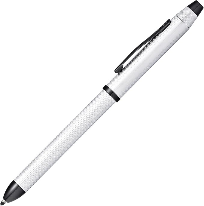 Cross Tech3+ Refillable Multi-Function Ballpoint Pen with Stylus, Medium Ballpen And Pencil, Includes Premium Gift Box - Brushed Chrome
