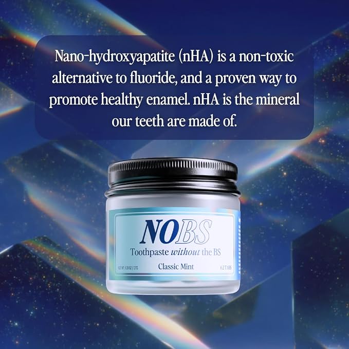 NOBS (No Bad Stuff) Toothpaste Tablets - Nano Hydroxyapatite, Fluoride & Plastic Free, Eco & Travel Friendly - Remineralize with NHA (1 Month) (Pack of 2)