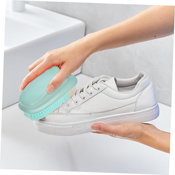 4sets Shoe Cleaning Brush Ergonomic Grip Long Handle Laundry Scrub Brush Household Cleaning Tool