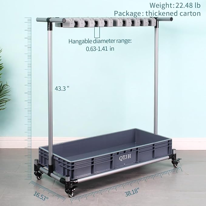 broom and mop holder put wet mops movable Commercial mop rack cleaning tool cart storage for garden garage organizer mop drain rack