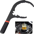 1 Pcs 8 Inch 61130 Diesel Fuel Filter Wrench, Fuel Filter Removal Tool, Collar/Vent Cap Wrench, Heavy Duty Steel Water Separator Tool for Diesel Engine(Red and Black)
